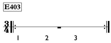 Whole rest exercise in 3/4 time - Time Lines Exercise E403