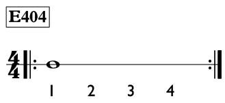 Whole note exercise in 4/4 time - Time Lines Exercise E404