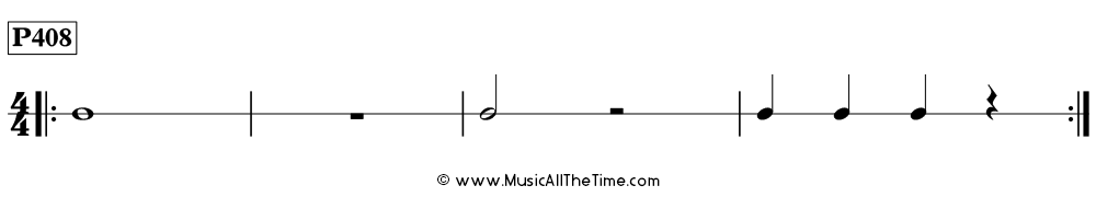 Rhythm pattern with whole notes in 4/4, Time Lines P408