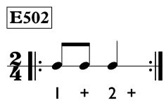 Eighth note exercise in 2/4 time - Time Lines Exercise E502