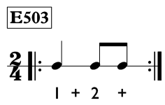 Eighth note exercise in 2/4 time - Time Lines Exercise E503