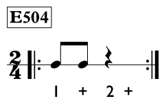 Eighth note exercise in 2/4 time - Time Lines Exercise E504