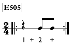 Eighth note exercise in 2/4 time - Time Lines Exercise E505