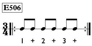 Eighth note exercise in 3/4 time - Time Lines Exercise E506