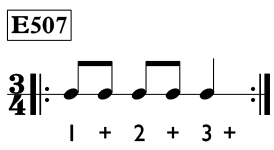 Eighth note exercise in 3/4 time - Time Lines Exercise E507