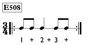 Eighth note exercise in 3/4 time - Time Lines Exercise E508