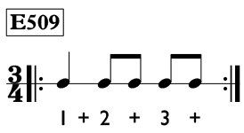 Eighth note exercise in 3/4 time - Time Lines Exercise E509
