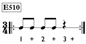 Eighth note exercise in 3/4 time - Time Lines Exercise E510