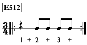 Eighth note exercise in 3/4 time - Time Lines Exercise E512