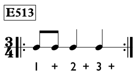 Eighth note exercise in 3/4 time - Time Lines Exercise E513