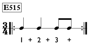 Eighth note exercise in 3/4 time - Time Lines Exercise E515