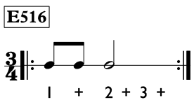 Eighth note exercise in 3/4 time - Time Lines Exercise E516
