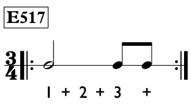 Eighth note exercise in 3/4 time - Time Lines Exercise E517