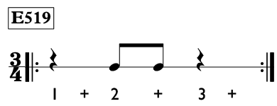 Eighth note exercise in 3/4 time - Time Lines Exercise E519