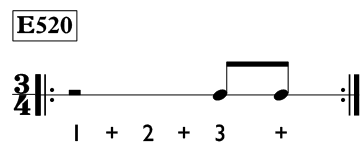 Eighth note exercise in 3/4 time - Time Lines Exercise E520