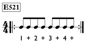 Eighth note exercise in 4/4 time - Time Lines Exercise E521