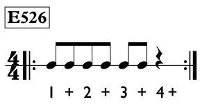 Eighth note exercise in 4/4 time - Time Lines Exercise E526