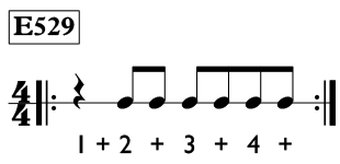 Eighth note exercise in 4/4 time - Time Lines Exercise E529