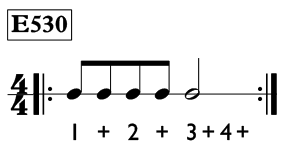 Eighth note exercise in 4/4 time - Time Lines Exercise E530