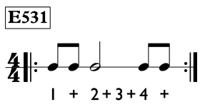 Eighth note exercise in 4/4 time - Time Lines Exercise E531