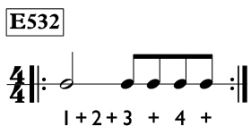 Eighth note exercise in 4/4 time - Time Lines Exercise E532