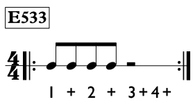 Eighth note exercise in 4/4 time - Time Lines Exercise E533