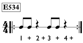 Eighth note exercise in 4/4 time - Time Lines Exercise E534
