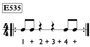 Eighth note exercise in 4/4 time - Time Lines Exercise E535