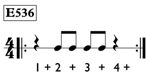 Eighth note exercise in 4/4 time - Time Lines Exercise E536