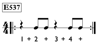 Eighth note exercise in 4/4 time - Time Lines Exercise E537