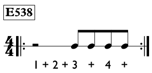 Eighth note exercise in 4/4 time - Time Lines Exercise E538