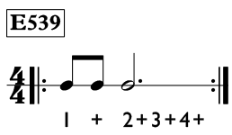 Eighth note exercise in 4/4 time - Time Lines Exercise E539