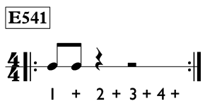 Eighth note exercise in 4/4 time - Time Lines Exercise E541