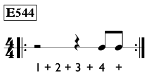 Eighth note exercise in 4/4 time - Time Lines Exercise E544