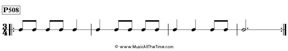 Rhythm pattern with eighth notes in 3/4, Time Lines P508