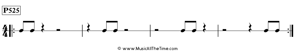Rhythm pattern with eighth notes in 4/4, Time Lines P525