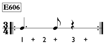 Dotted quarter note exercise in 3/4 time - Time Lines Exercise E606
