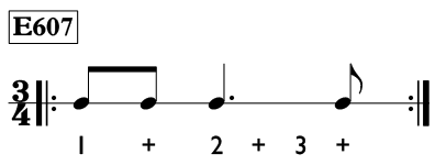 Dotted quarter note exercise in 3/4 time - Time Lines Exercise E607