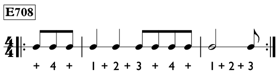 One and a half beat pickup note exercise in 4/4 time - Time Lines Exercise E708